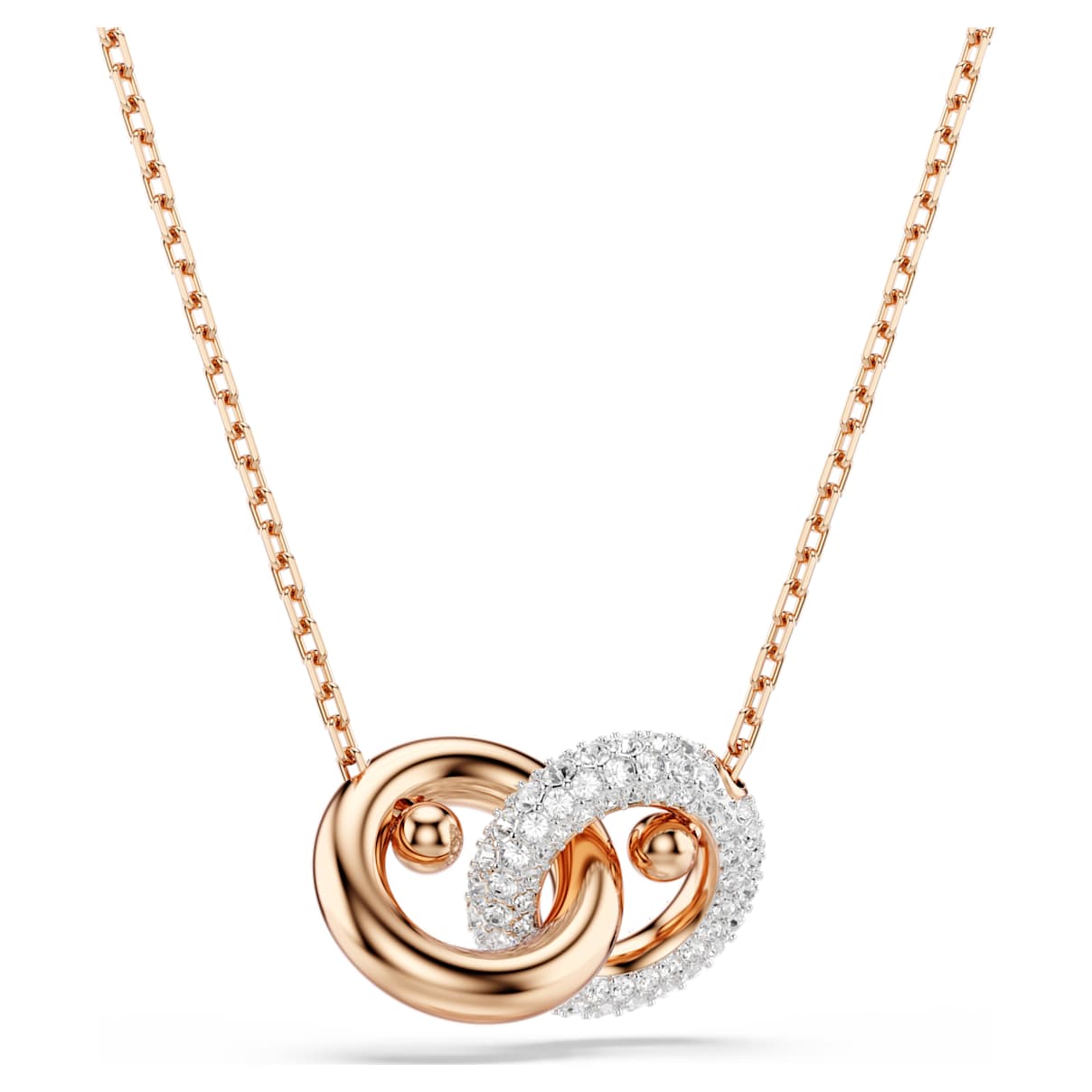 DEXTERA PENDANT ROUND CUT WHITE ROSE GOLD TONE PLATED
