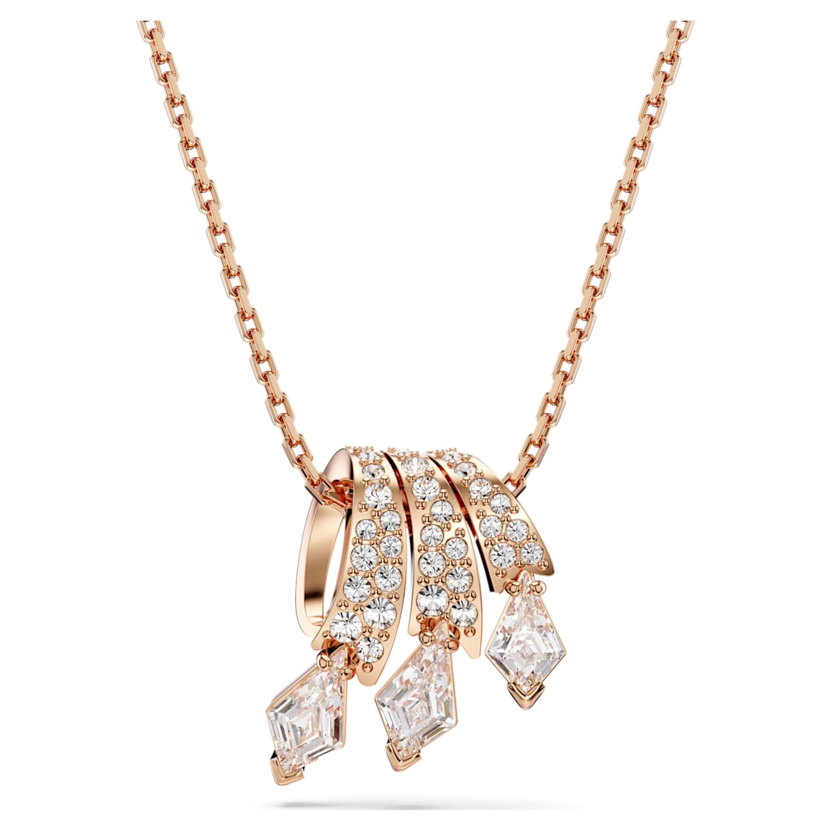 DRAGON PHOENIX PENDANT DRAGON S CLAW WHITE ROSE GOLD TONE PLATED