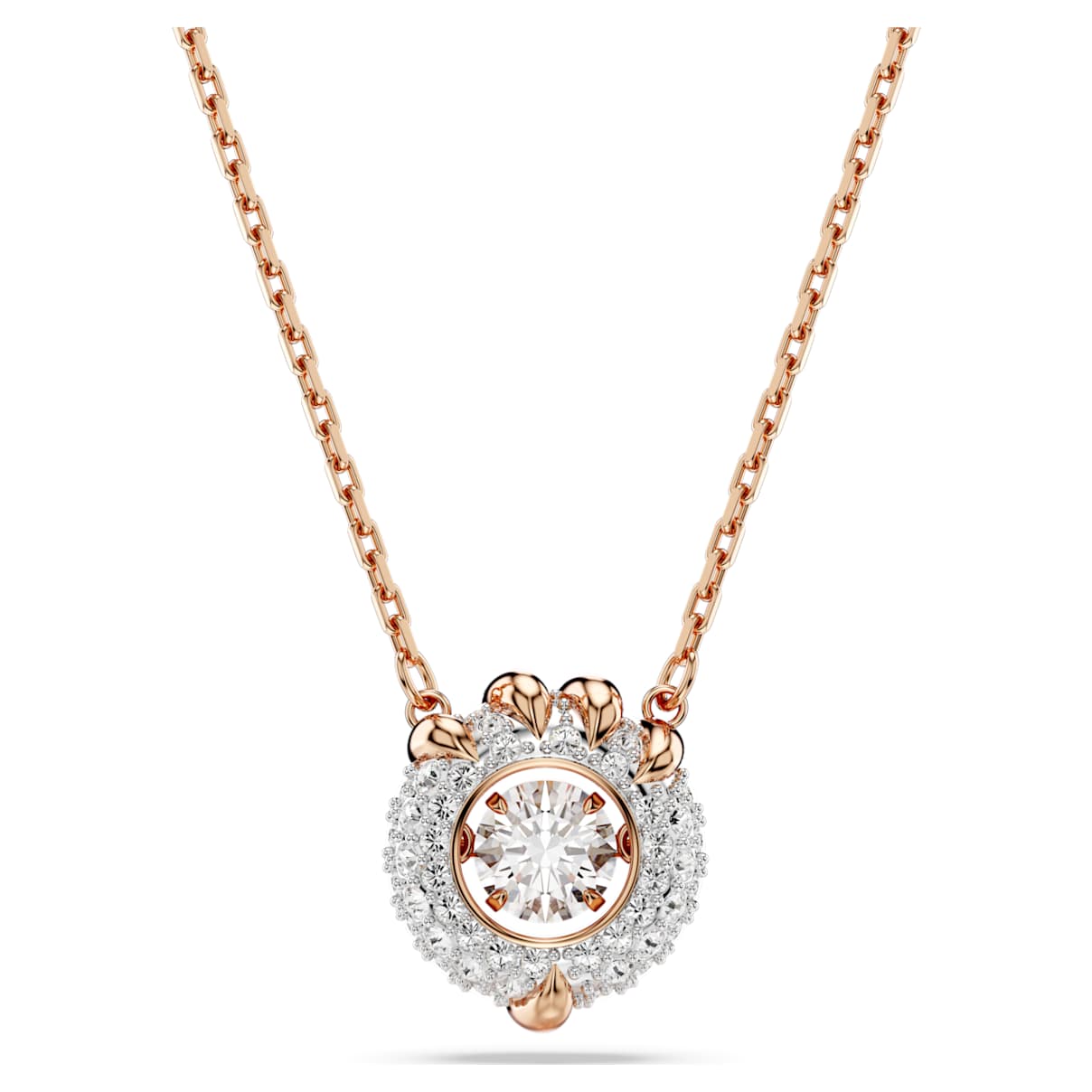 DRAGON PHOENIX PENDANT DRAGON S CLAW WHITE ROSE GOLD TONE PLATED