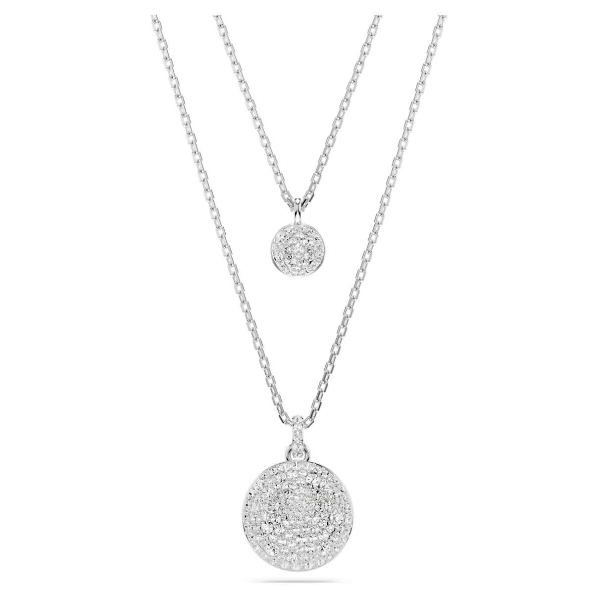 SUBLIMA LAYERED PENDANT WHITE RHODIUM PLATED
