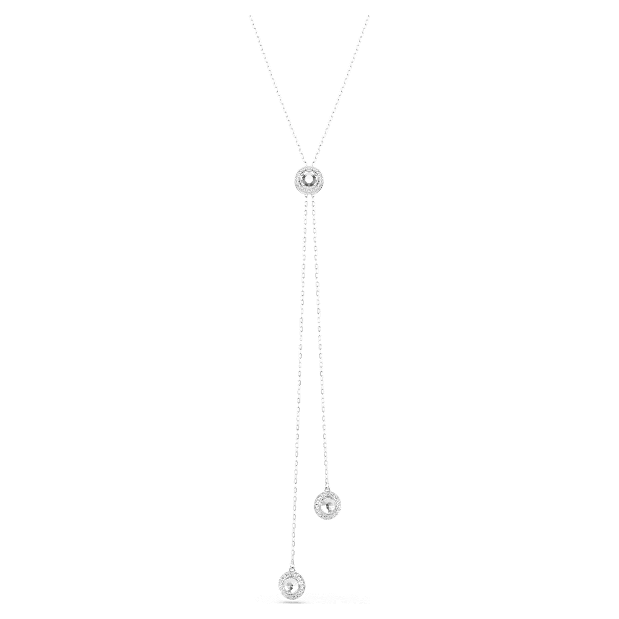 UNA ANGELIC Y PENDANT ROUND CUT WHITE RHODIUM PLATED