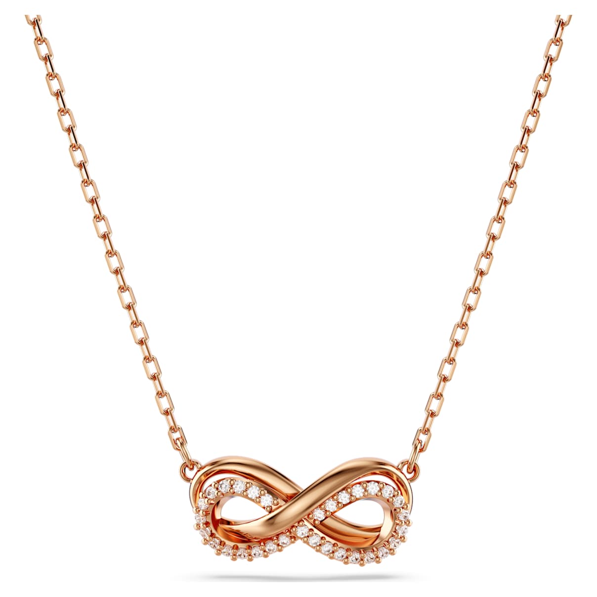 HYPERBOLA PENDANT PAVE INFINITY WHITE ROSE GOLD TONE PLATED