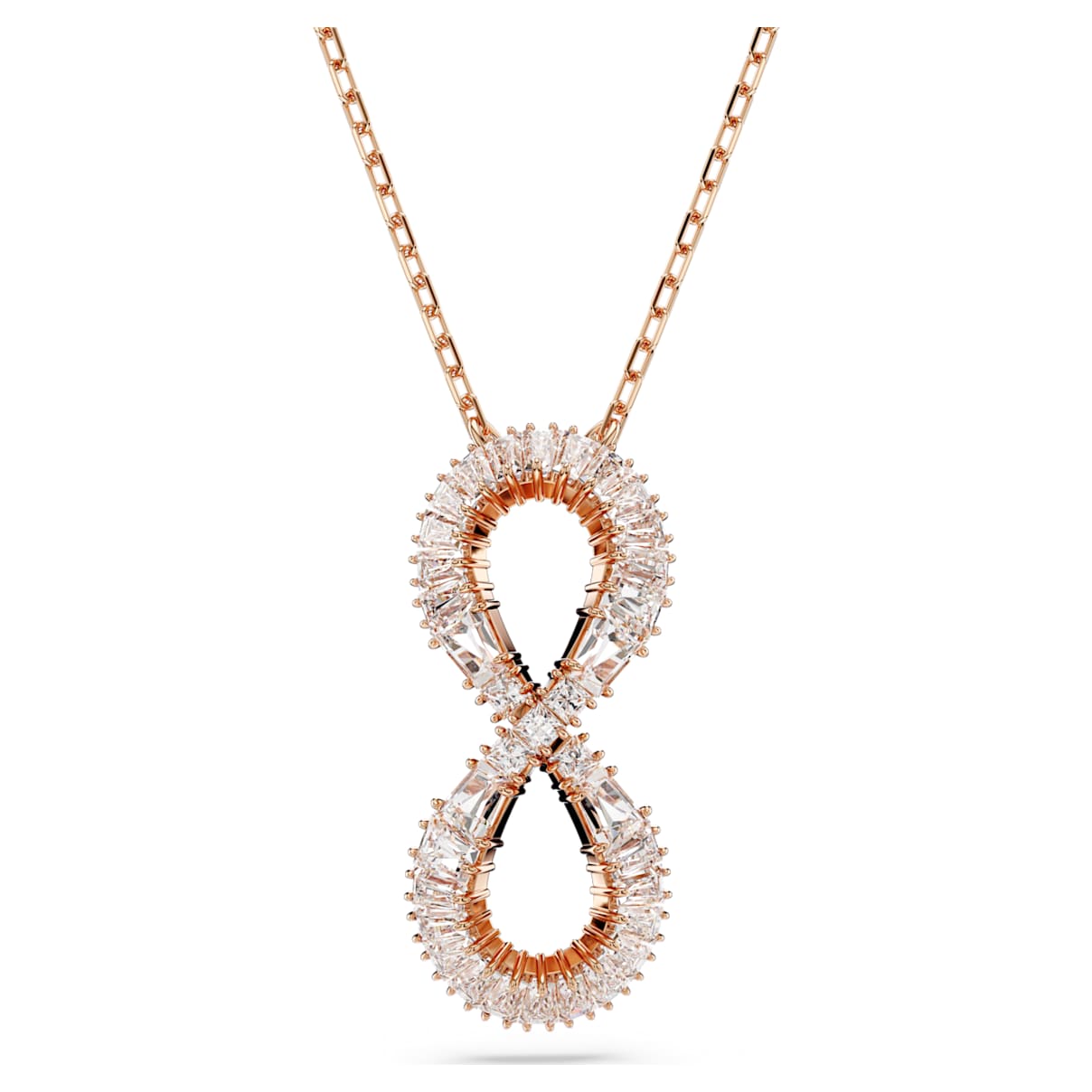 HYPERBOLA PENDANT INFINITY WHITE ROSE GOLD TONE PLATED