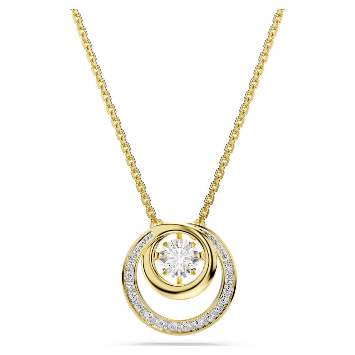 HYPERBOLA PENDANT ROUND CUT WHITE GOLD TONE PLATED