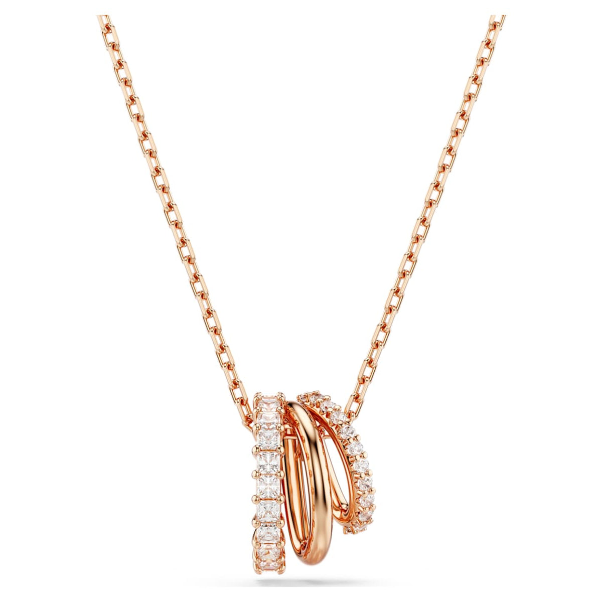 HYPERBOLA PENDANT MIXED CUTS WHITE ROSE GOLD TONE PLATED