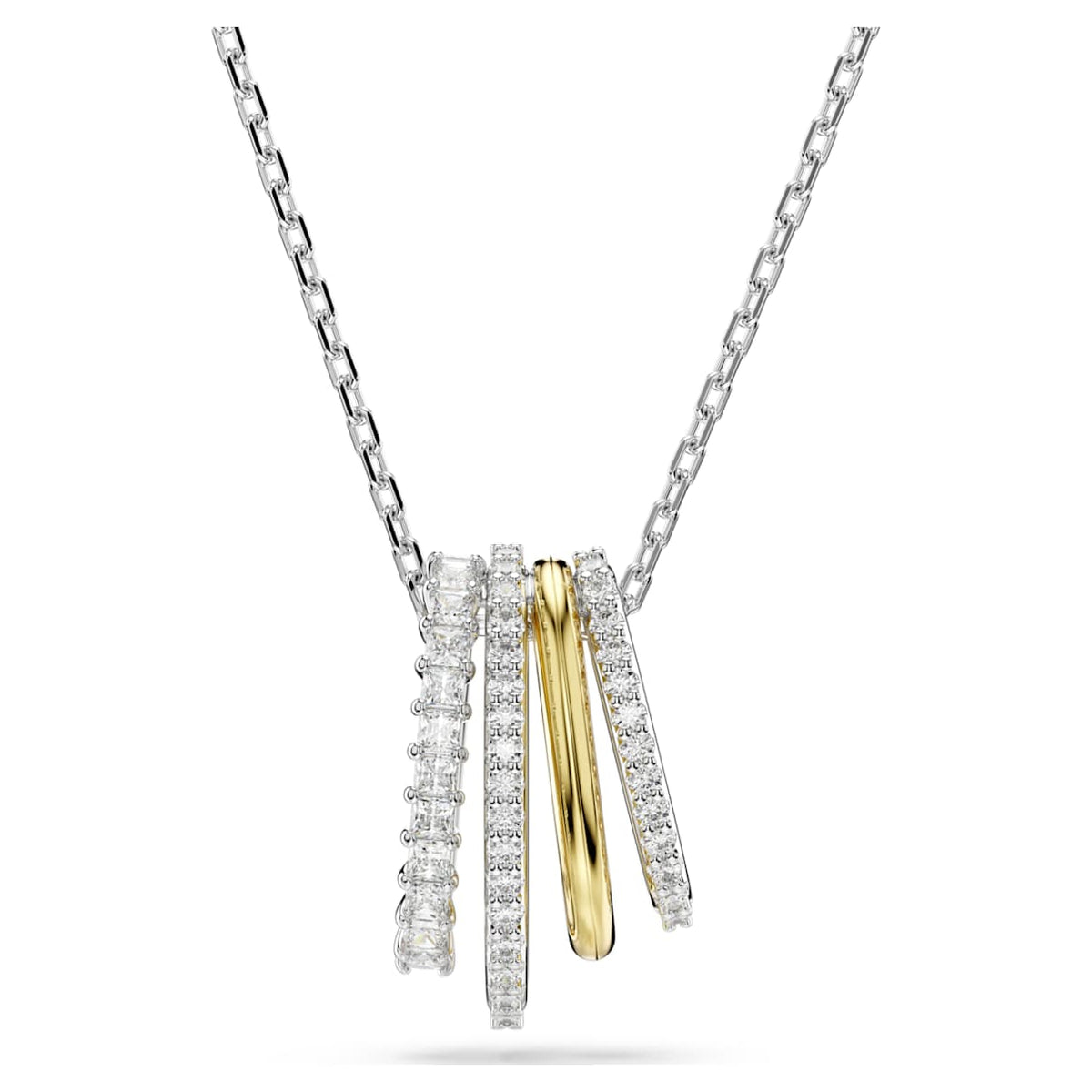 HYPERBOLA PENDANT MIXED CUTS WHITE MIXED METAL FINISH