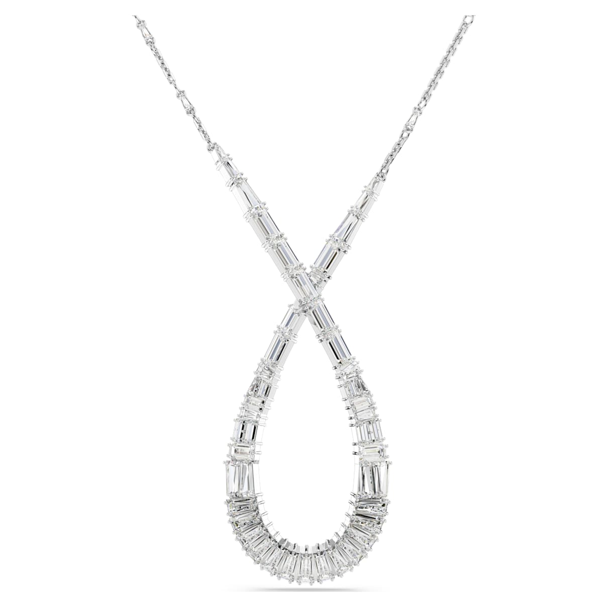 HYPERBOLA PENDANT MIXED CUTS INFINITY WHITE RHODIUM PLATED