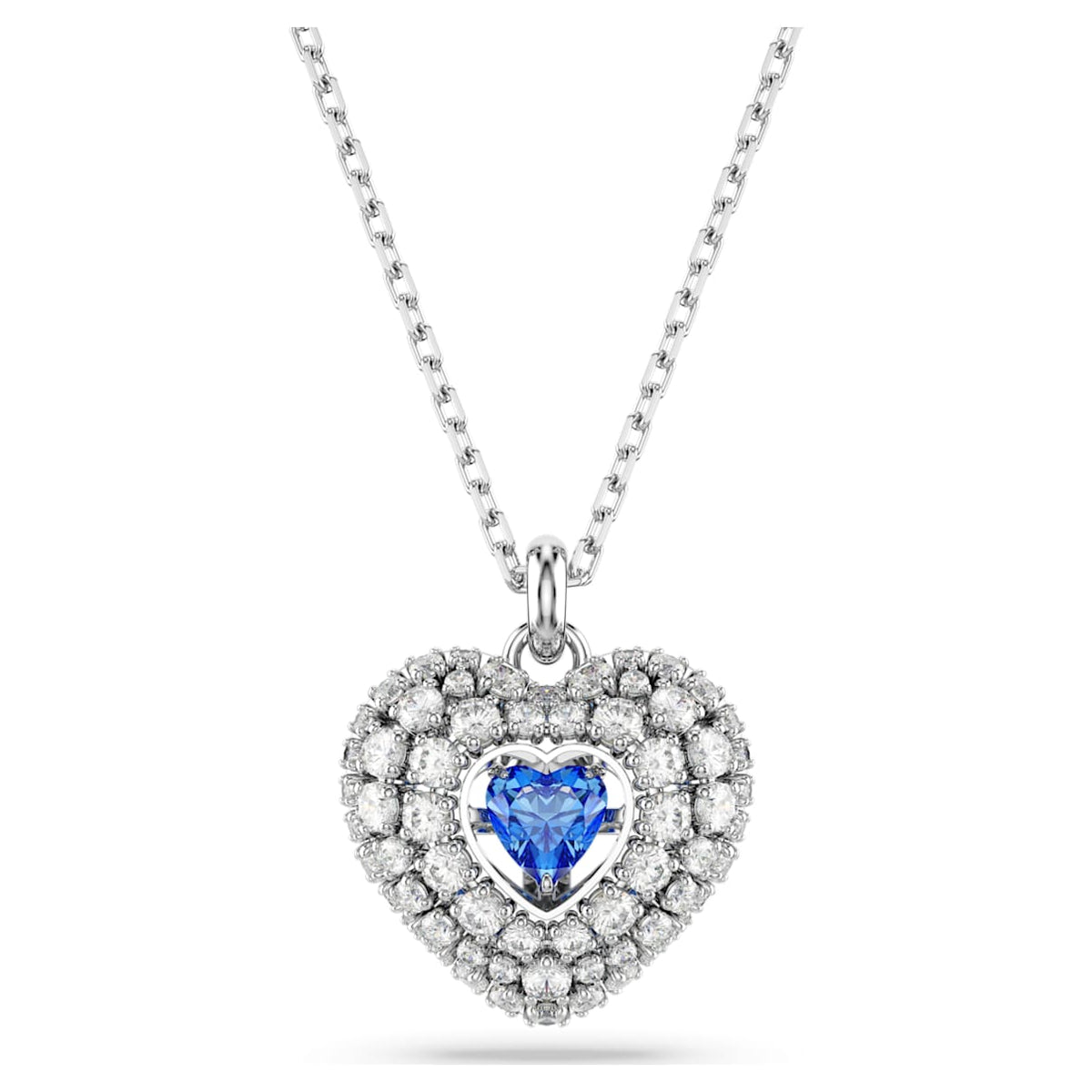 IDYLLIA PENDANT HEART BLUE RHODIUM PLATED