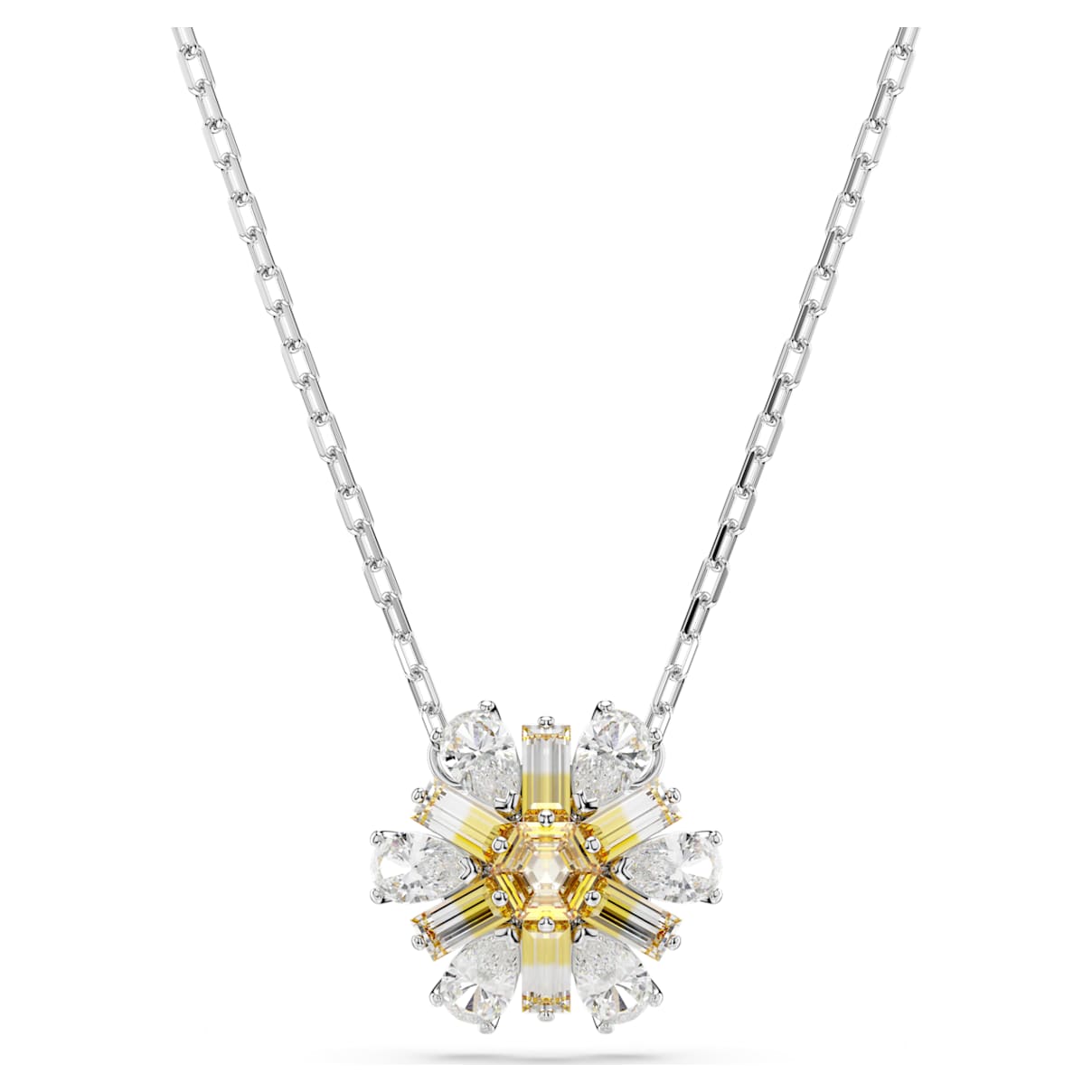 IDYLLIA PENDANT FLOWER YELLOW RHODIUM PLATED