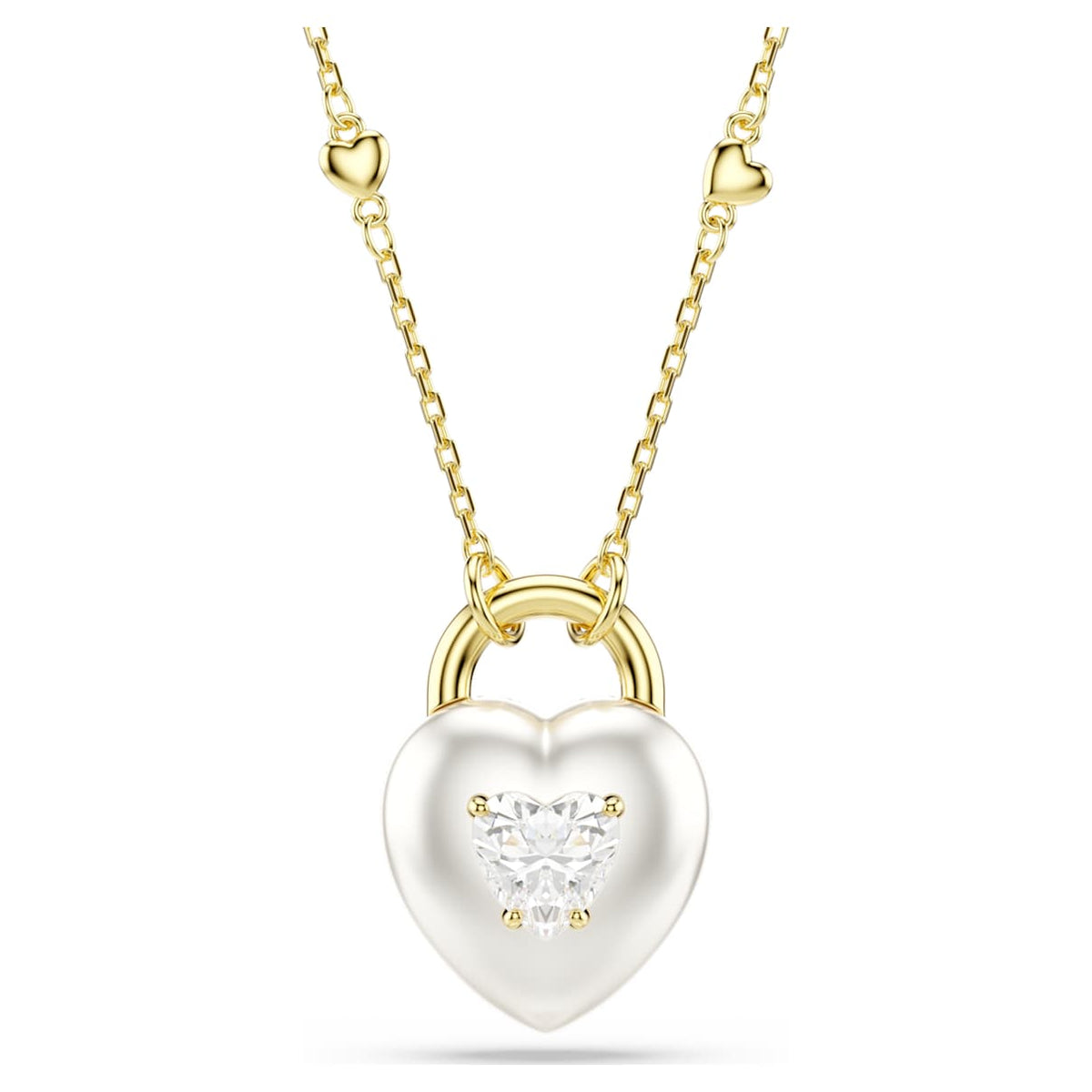 IDYLLIA PENDANT MIXED CUTS HEART WHITE GOLD TONE PLATED