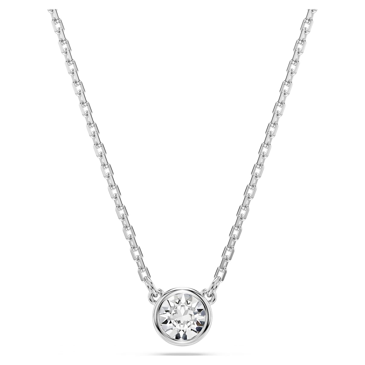 IMBER PENDANT ROUND CUT WHITE RHODIUM PLATED