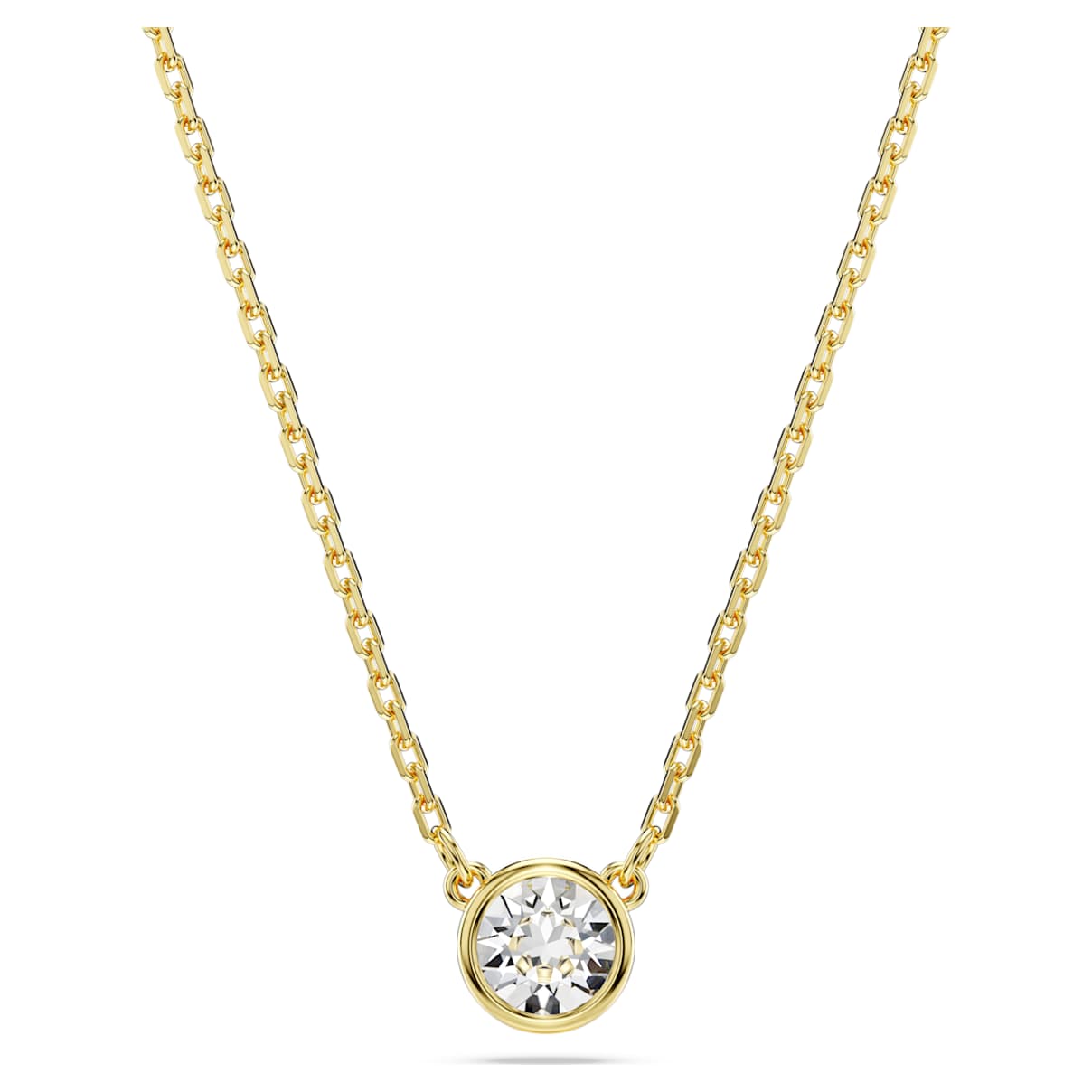 IMBER PENDANT ROUND CUT WHITE GOLD TONE PLATED