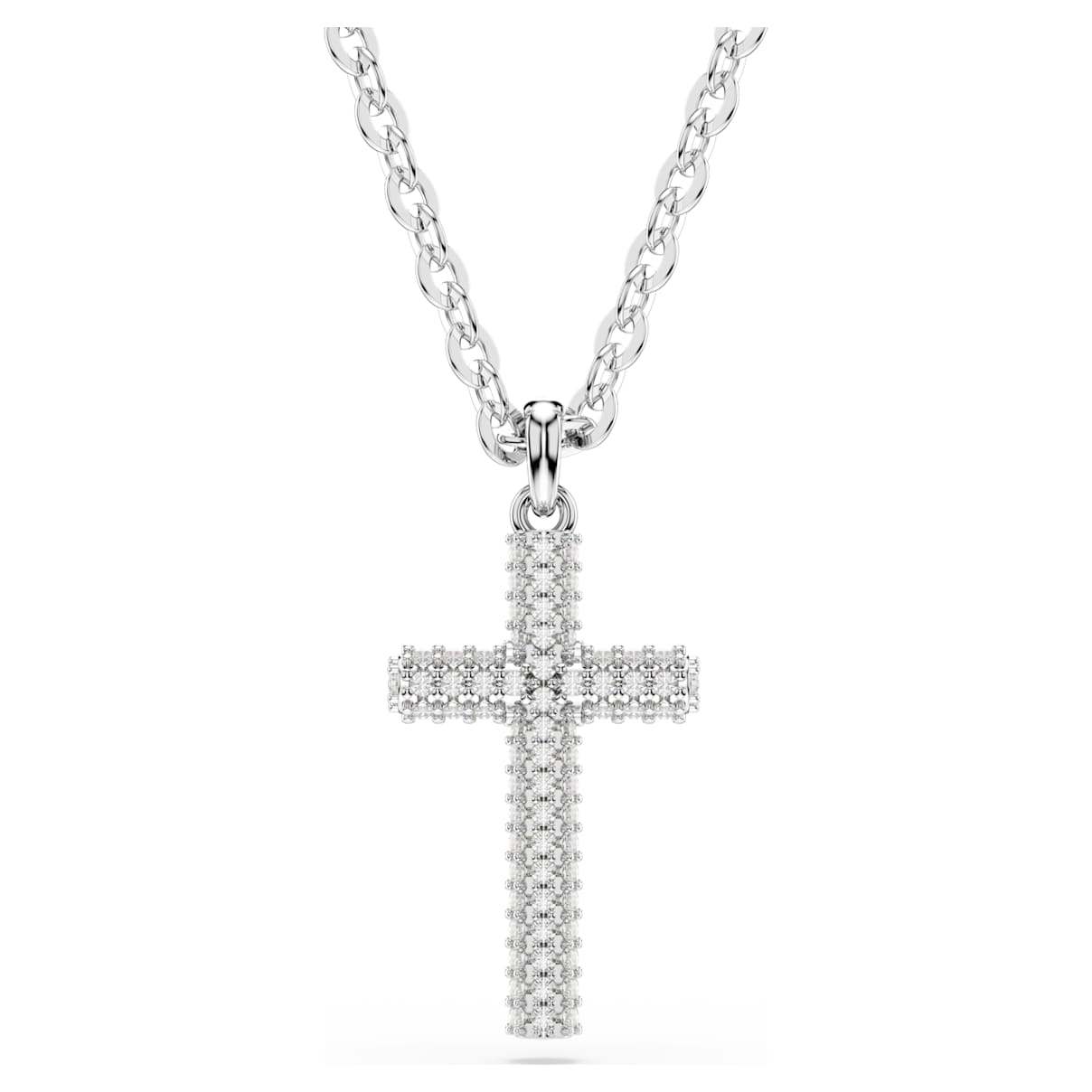 INSIGNE PENDANT PAVE CROSS WHITE RHODIUM PLATED