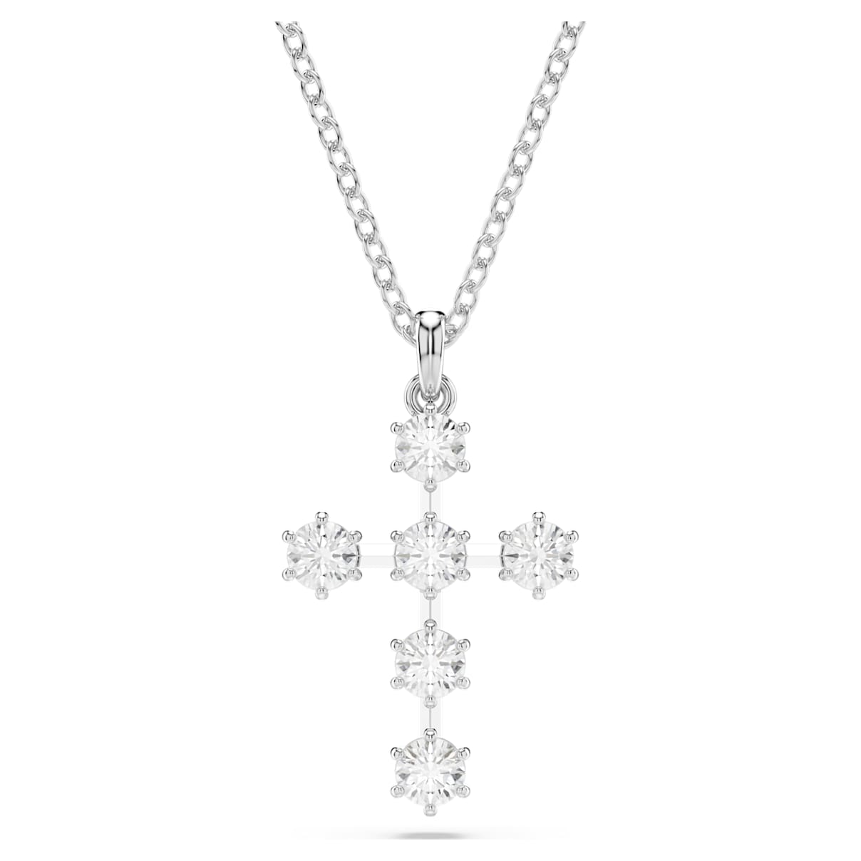 INSIGNE PENDANT ROUND CUT CROSS WHITE RHODIUM PLATED
