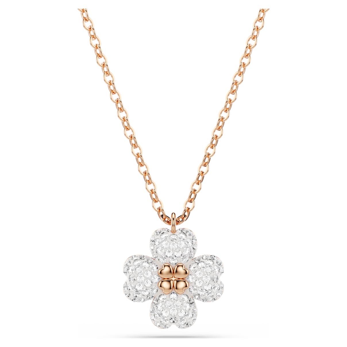 LATISHA PENDANT PAVE CLOVER MULTICOLORED ROSE GOLD TONE PLATED