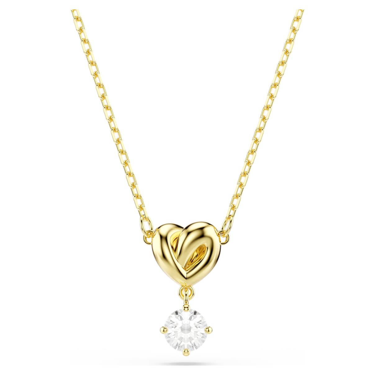LIFELONG PENDANT ROUND CUT HEART WHITE GOLD TONE PLATED