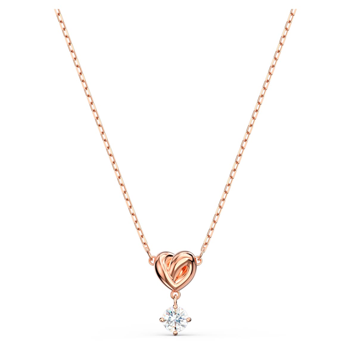 LIFELONG HEART PENDANT WHITE ROSE GOLD TONE PLATED