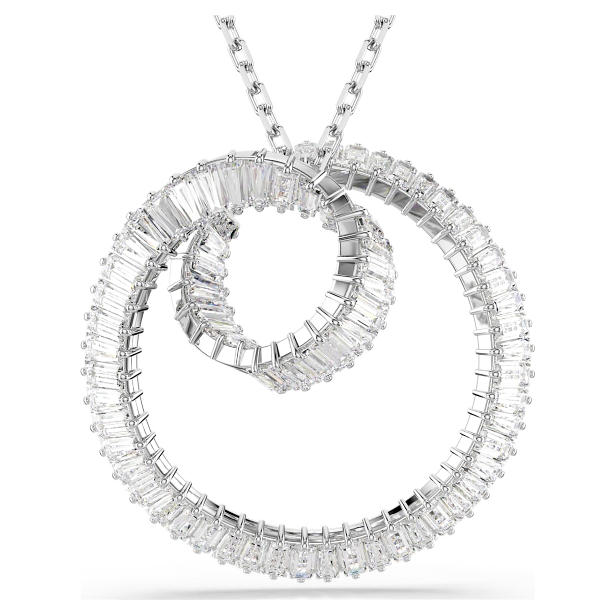 MATRIX PENDANT BAGUETTE CUT WHITE RHODIUM PLATED