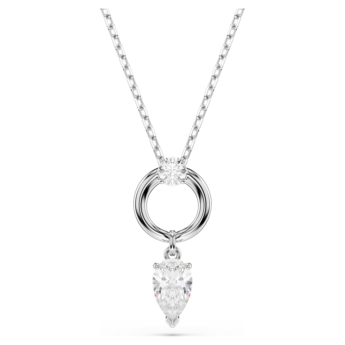 MESMERA PENDANT PEAR CUT WHITE RHODIUM PLATED
