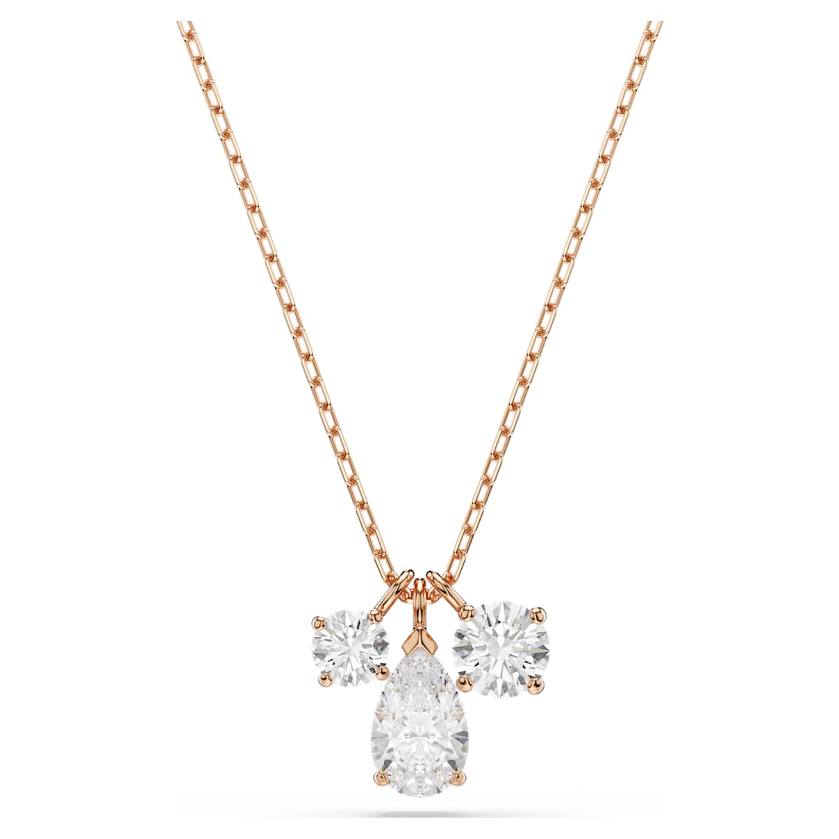 MESMERA PENDANT MIXED CUTS WHITE ROSE GOLD TONE PLATED
