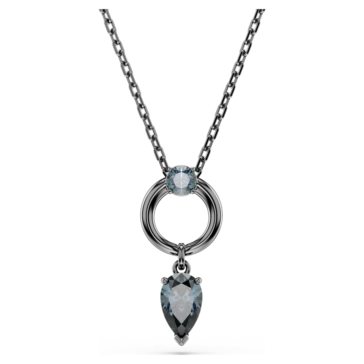 MESMERA PENDANT MIXED CUTS GRAY RUTHENIUM PLATED