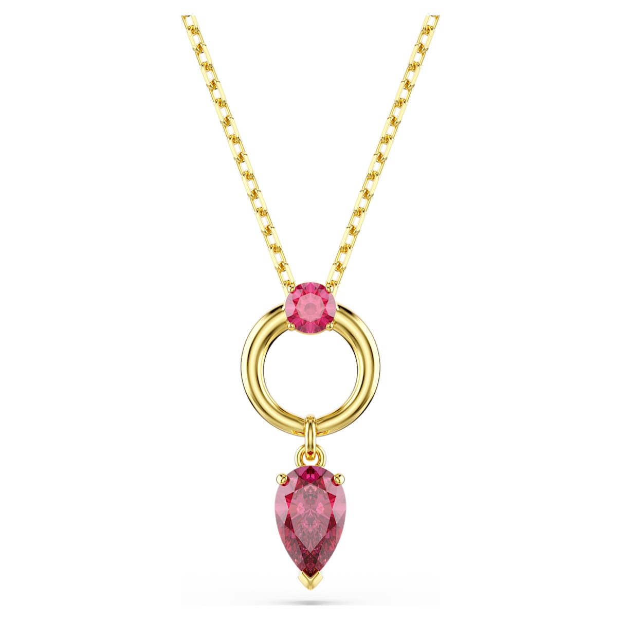 MESMERA PENDANT MIXED CUTS RED GOLD TONE PLATED