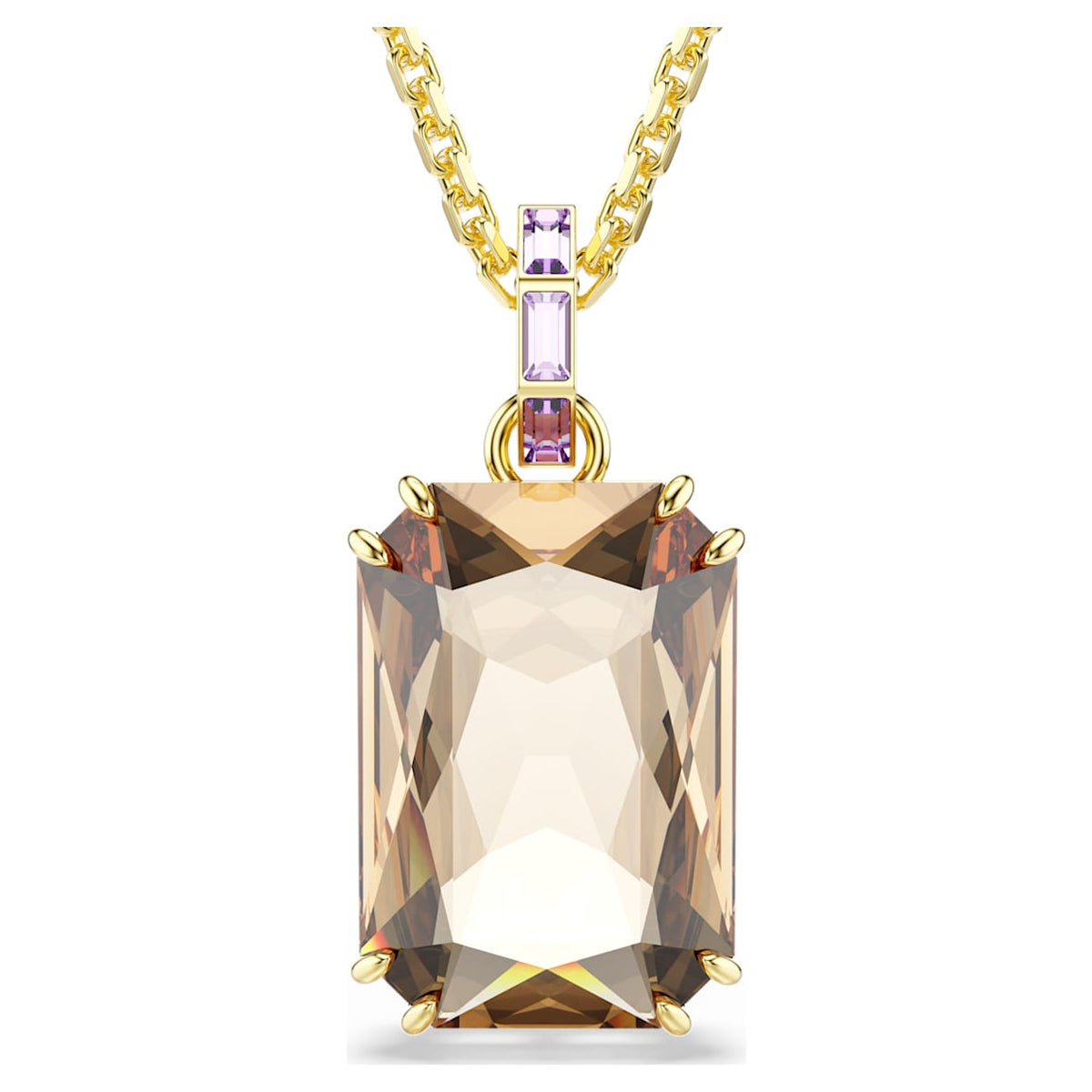 MILLENIA PENDANT OCTAGON CUT CARAMEL GOLD TONE PLATED