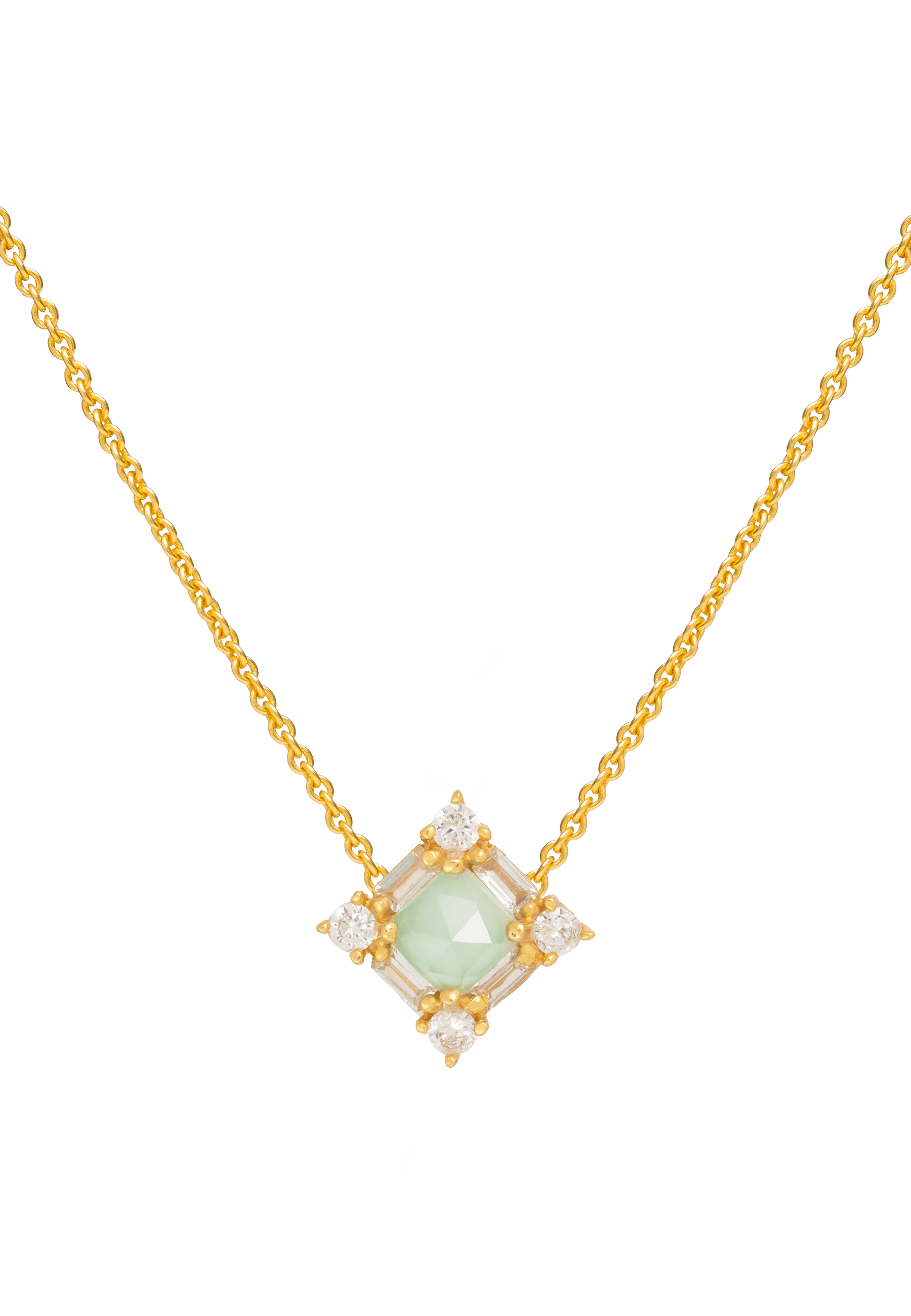 Aquamarine Polaris Pendant Necklace Gold Plated