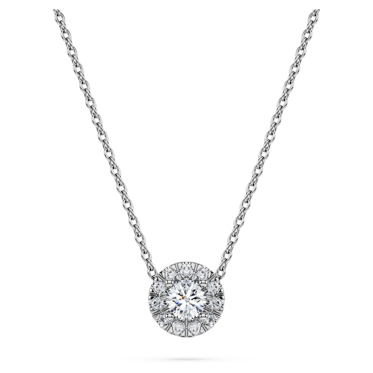 ETERNITY HALO SOLITAIRE PENDANT LAB GROWN DIAMONDS 0 23 CT TW ROUND SHAPE STERLING SILVER