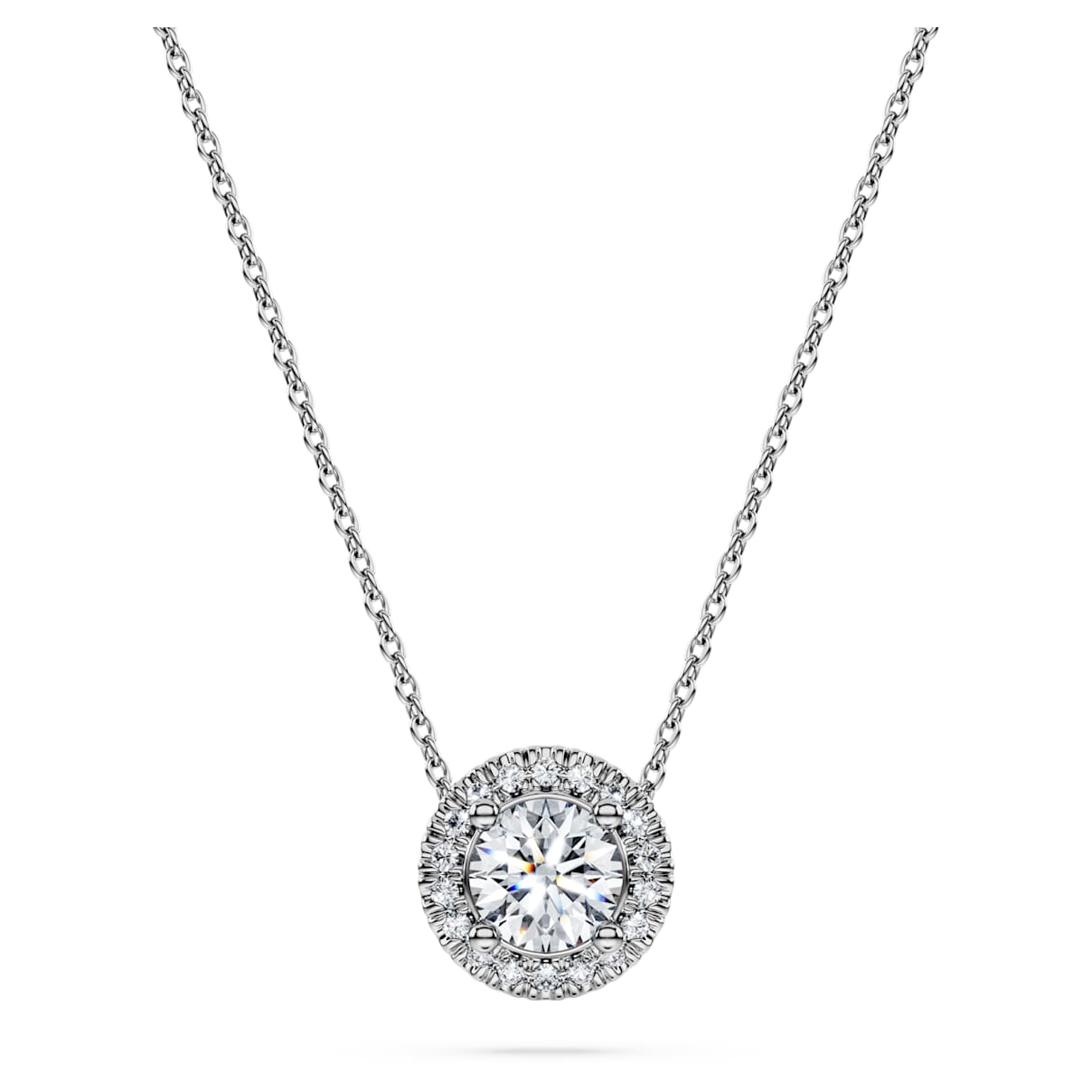ETERNITY HALO SOLITAIRE PENDANT LAB GROWN DIAMONDS 0 59 CT TW ROUND SHAPE 14K WHITE GOLD