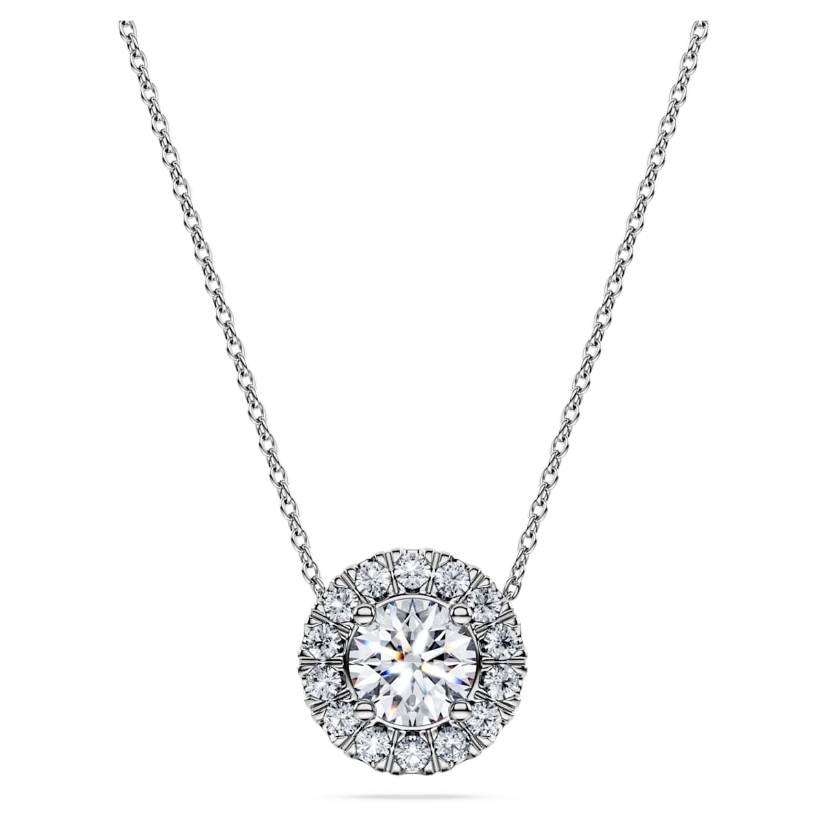 ETERNITY HALO SOLITAIRE PENDANT LAB GROWN DIAMONDS 1 CT TW ROUND SHAPE 14K WHITE GOLD