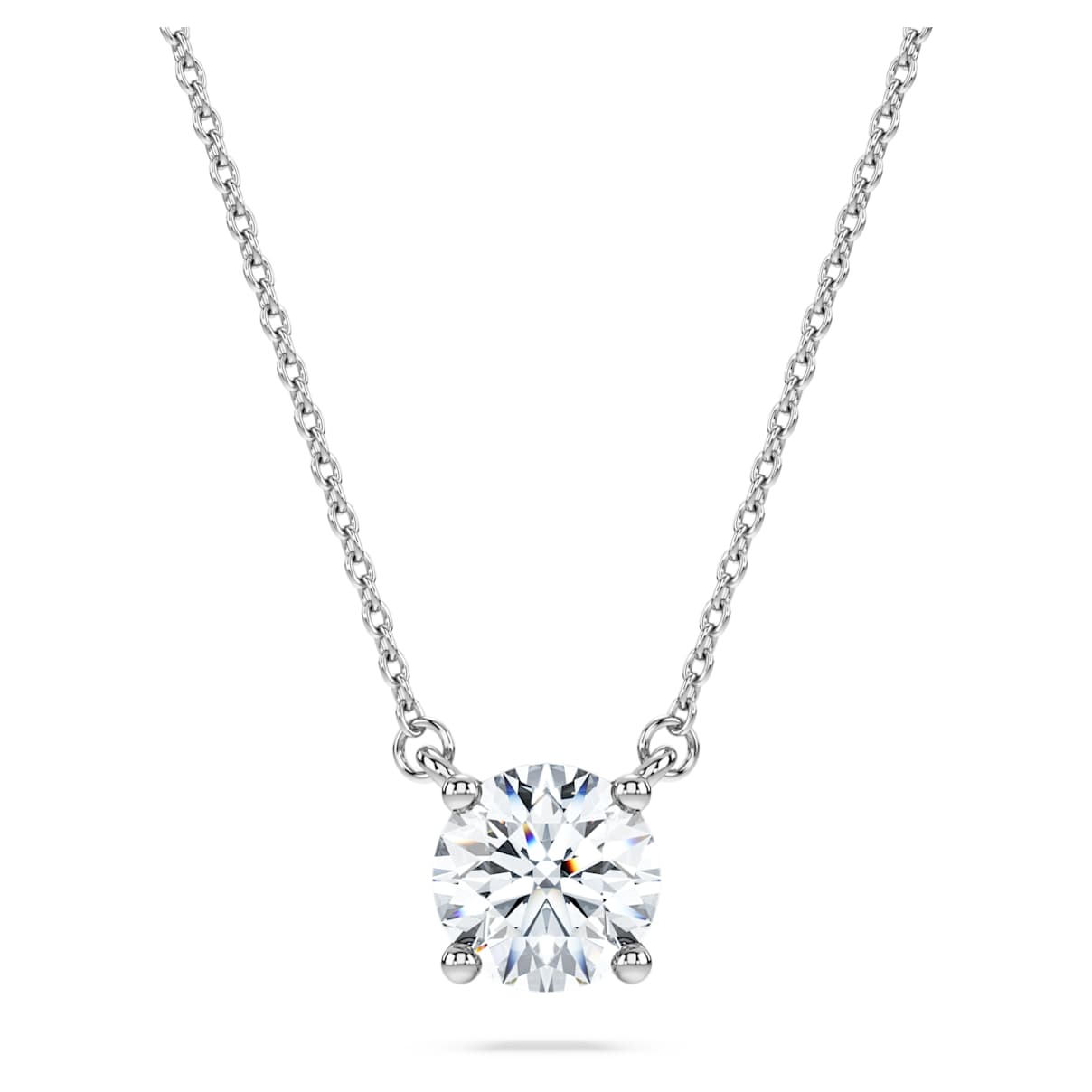 ETERNITY SOLITAIRE PENDANT LAB GROWN DIAMONDS 1 CT TW ROUND SHAPE 14K WHITE GOLD