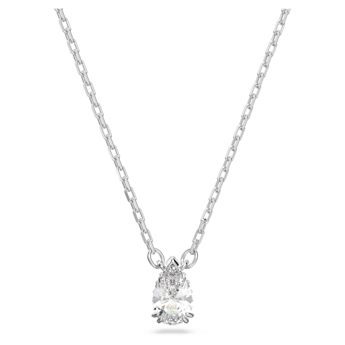 STILLA PENDANT PEAR CUT WHITE RHODIUM PLATED