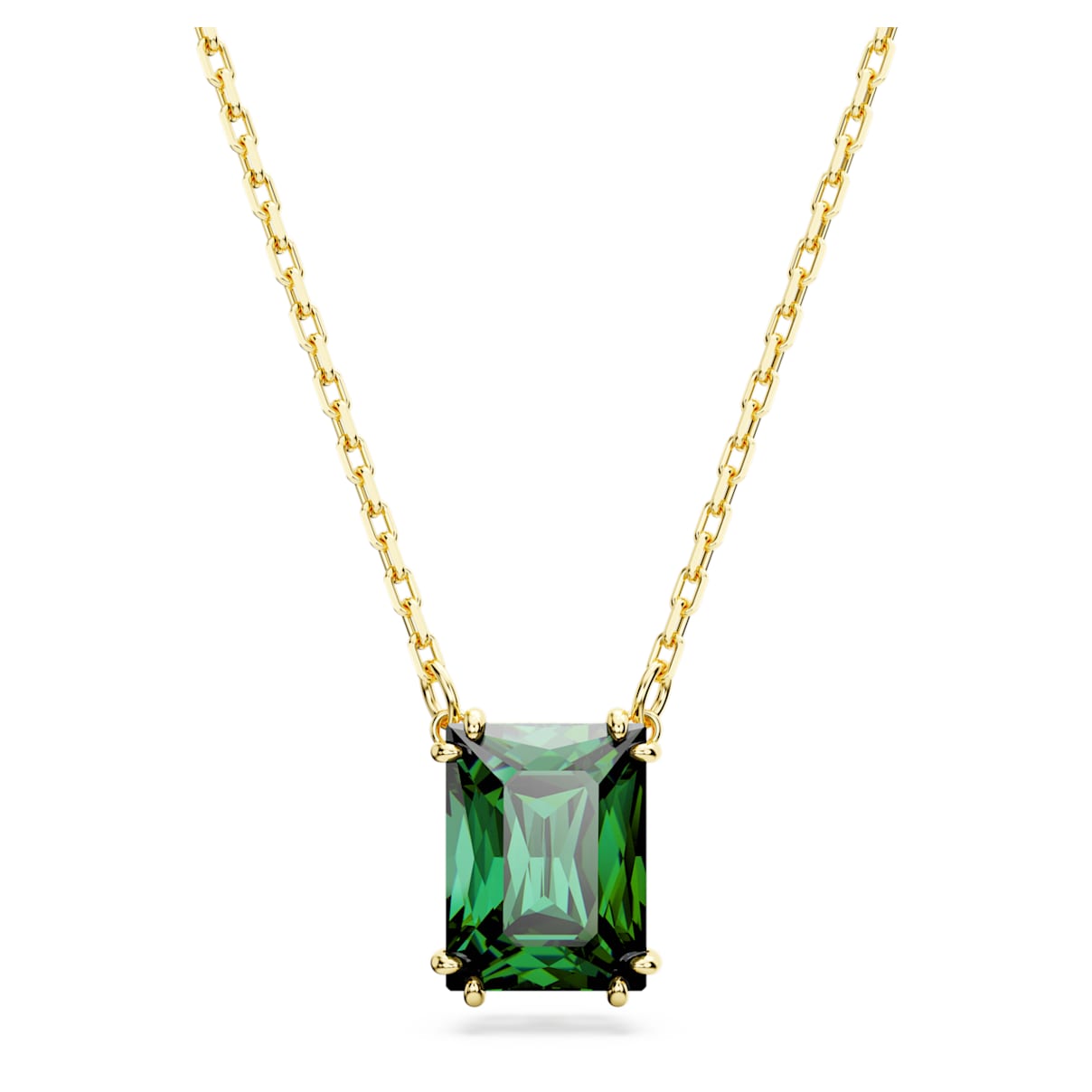 STILLA PENDANT RECTANGULAR CUT GREEN GOLD TONE PLATED