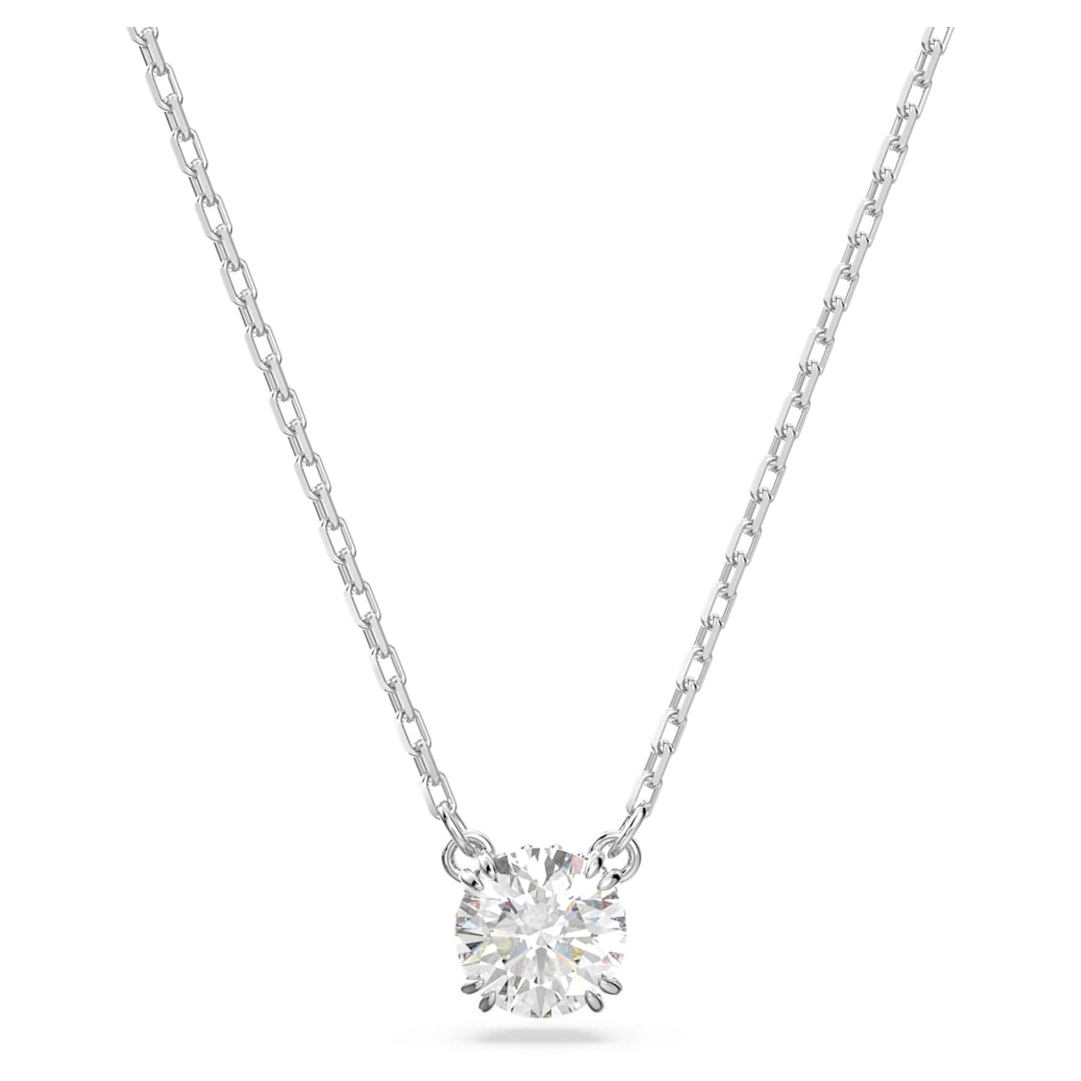 STILLA PENDANT ROUND CUT WHITE RHODIUM PLATED