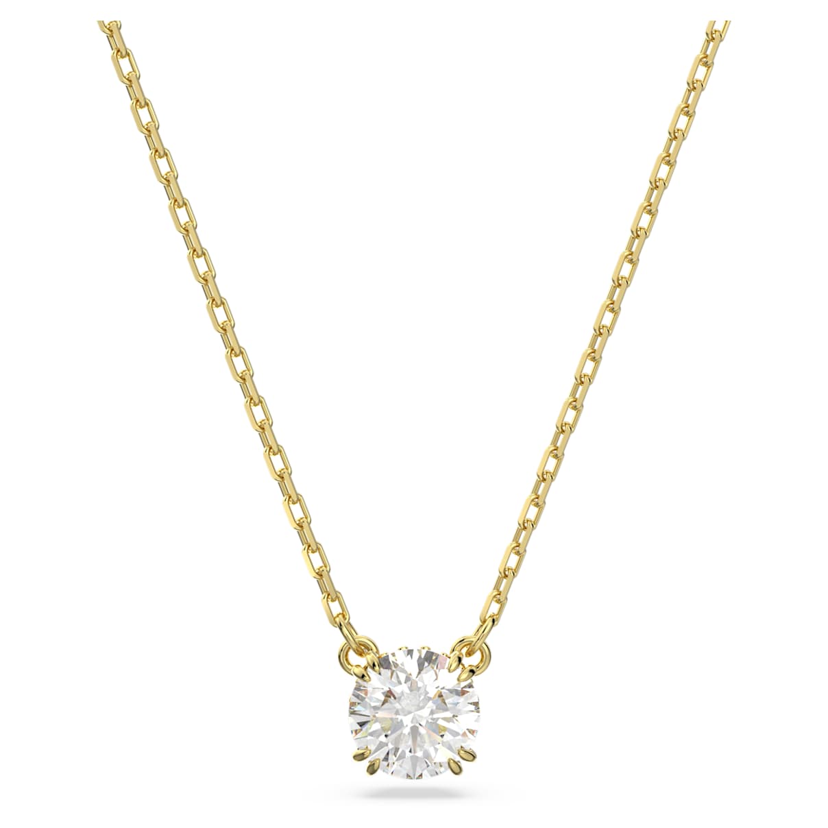 STILLA PENDANT ROUND CUT WHITE GOLD TONE PLATED