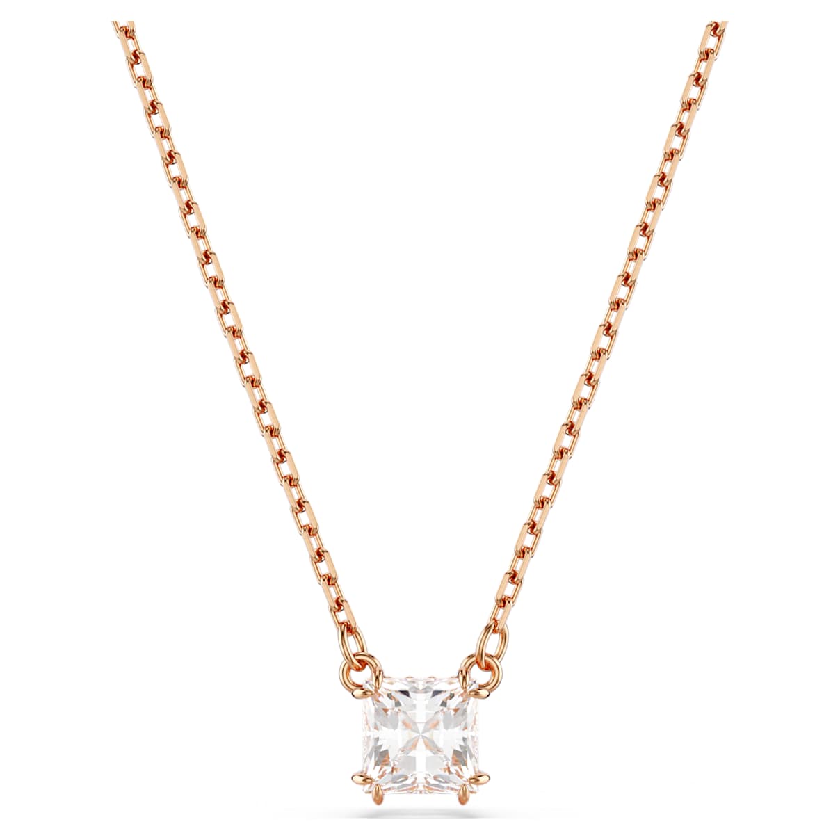 STILLA ATTRACT PENDANT SQUARE CUT WHITE ROSE GOLD TONE PLATED