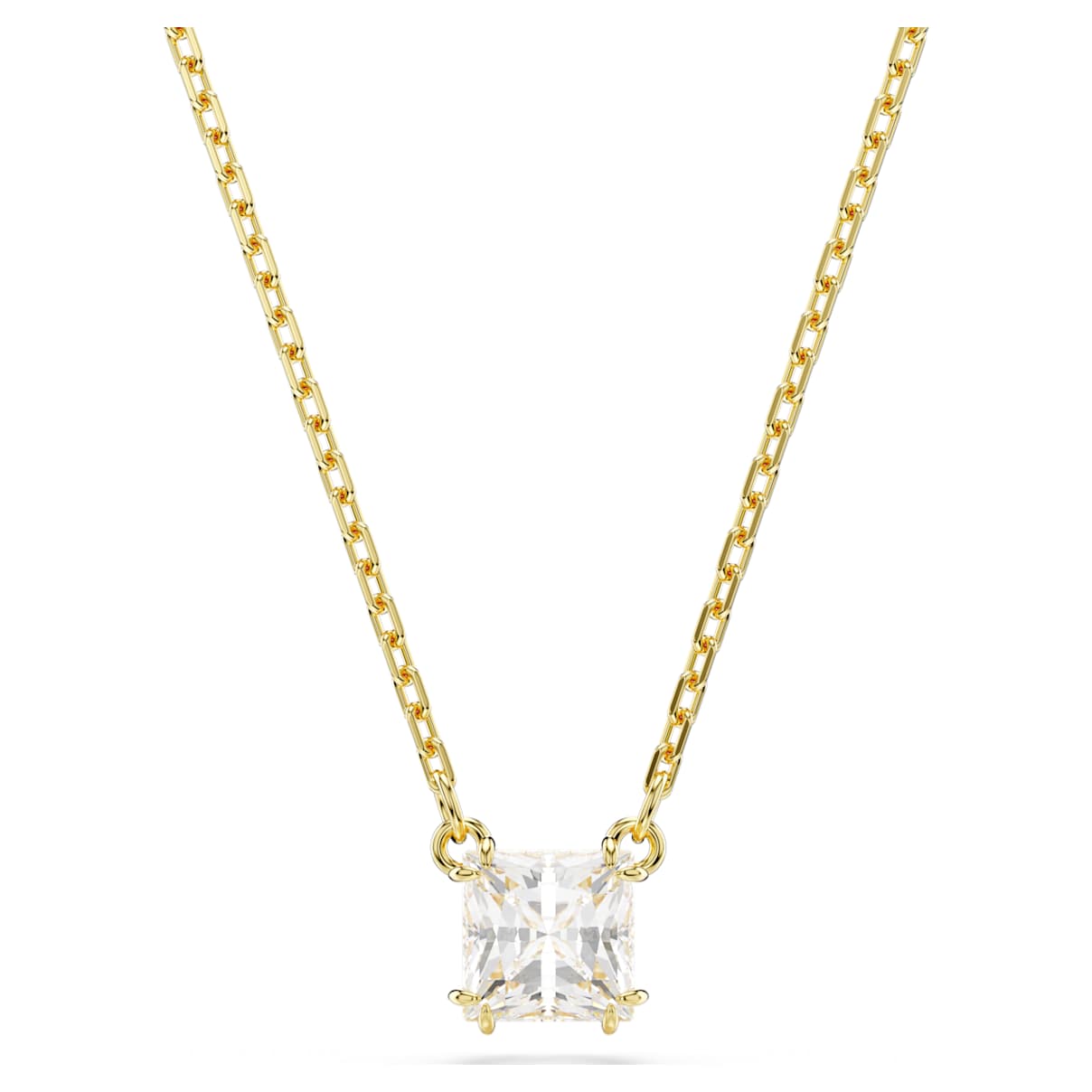 STILLA ATTRACT PENDANT SQUARE CUT WHITE GOLD TONE PLATED