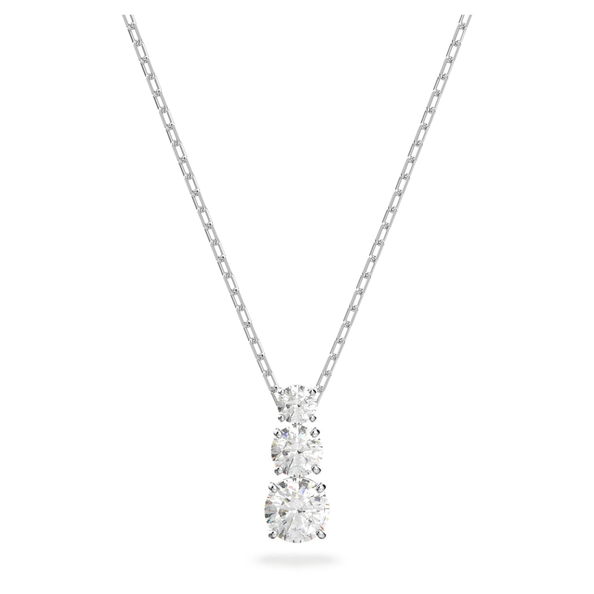STILLA ATTRACT PENDANT ROUND CUT WHITE RHODIUM PLATED
