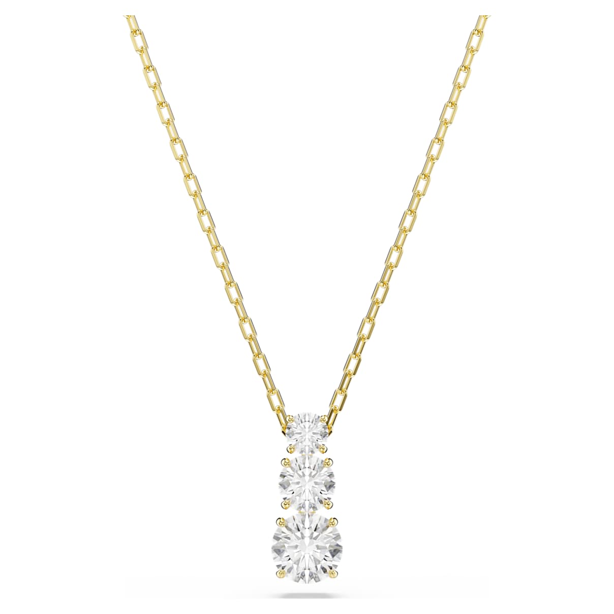 STILLA ATTRACT PENDANT ROUND CUT WHITE GOLD TONE PLATED