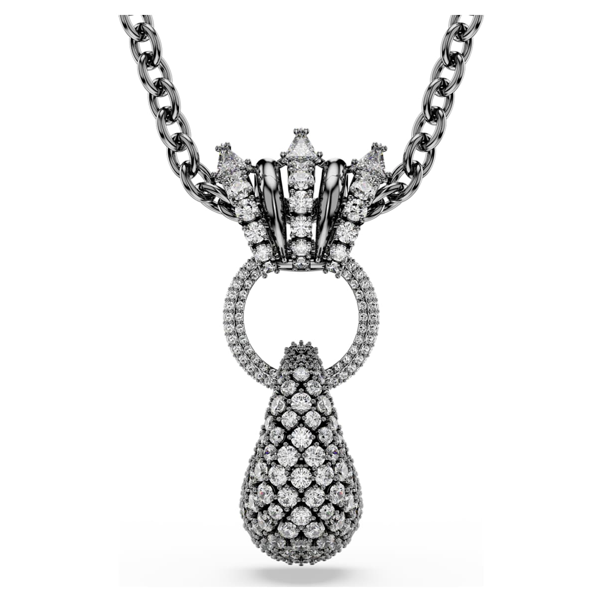 SUBLIMA PENDANT MIXED CUTS WHITE RUTHENIUM PLATED