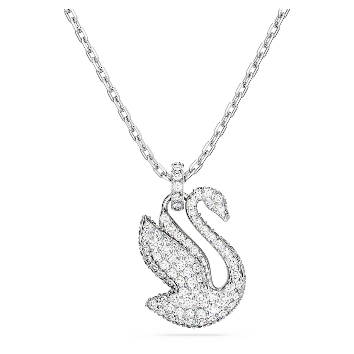 SWAN PENDANT SWAN MEDIUM WHITE RHODIUM PLATED