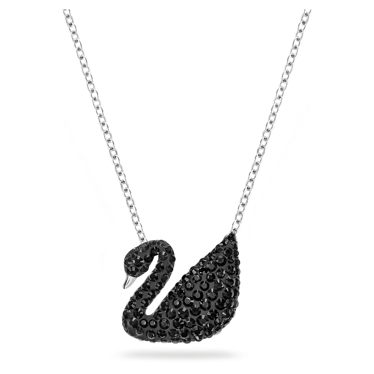 SWAN PENDANT SWAN BLACK RHODIUM PLATED