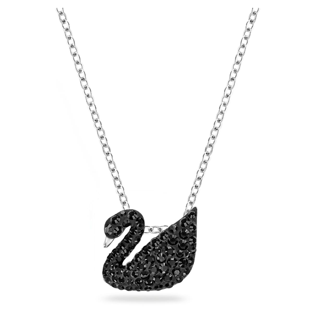 SWAN PENDANT SWAN SMALL BLACK RHODIUM PLATED