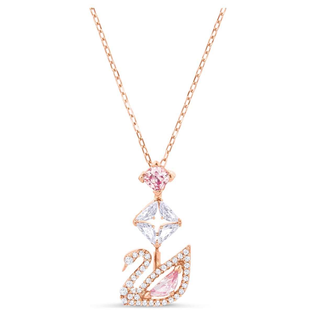 SWAN PENDANT SWAN PINK ROSE GOLD TONE PLATED