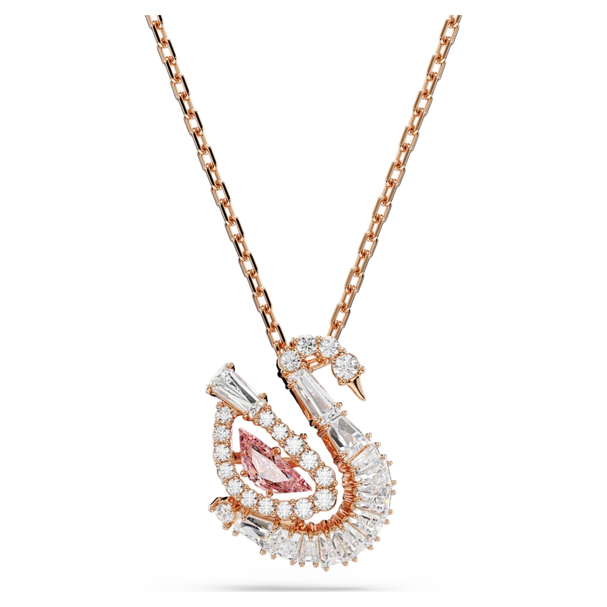 SWAN PENDANT MIXED CUTS SWAN PINK