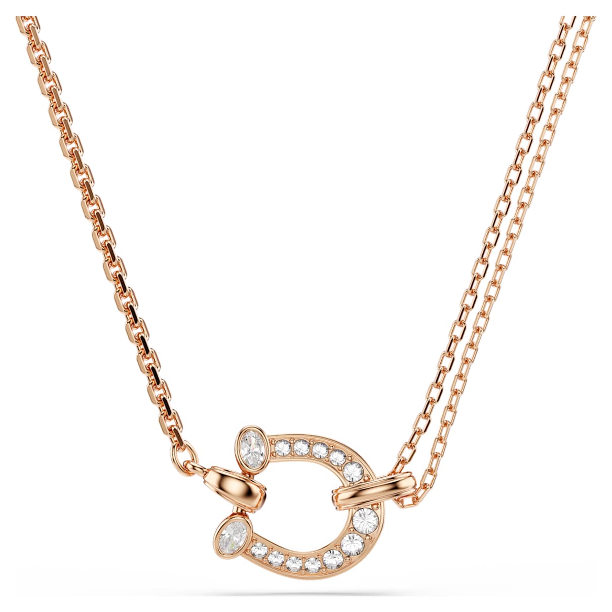 SYMBOLICA PENDANT PAVE HORSE SHOE WHITE ROSE GOLD TONE PLATED