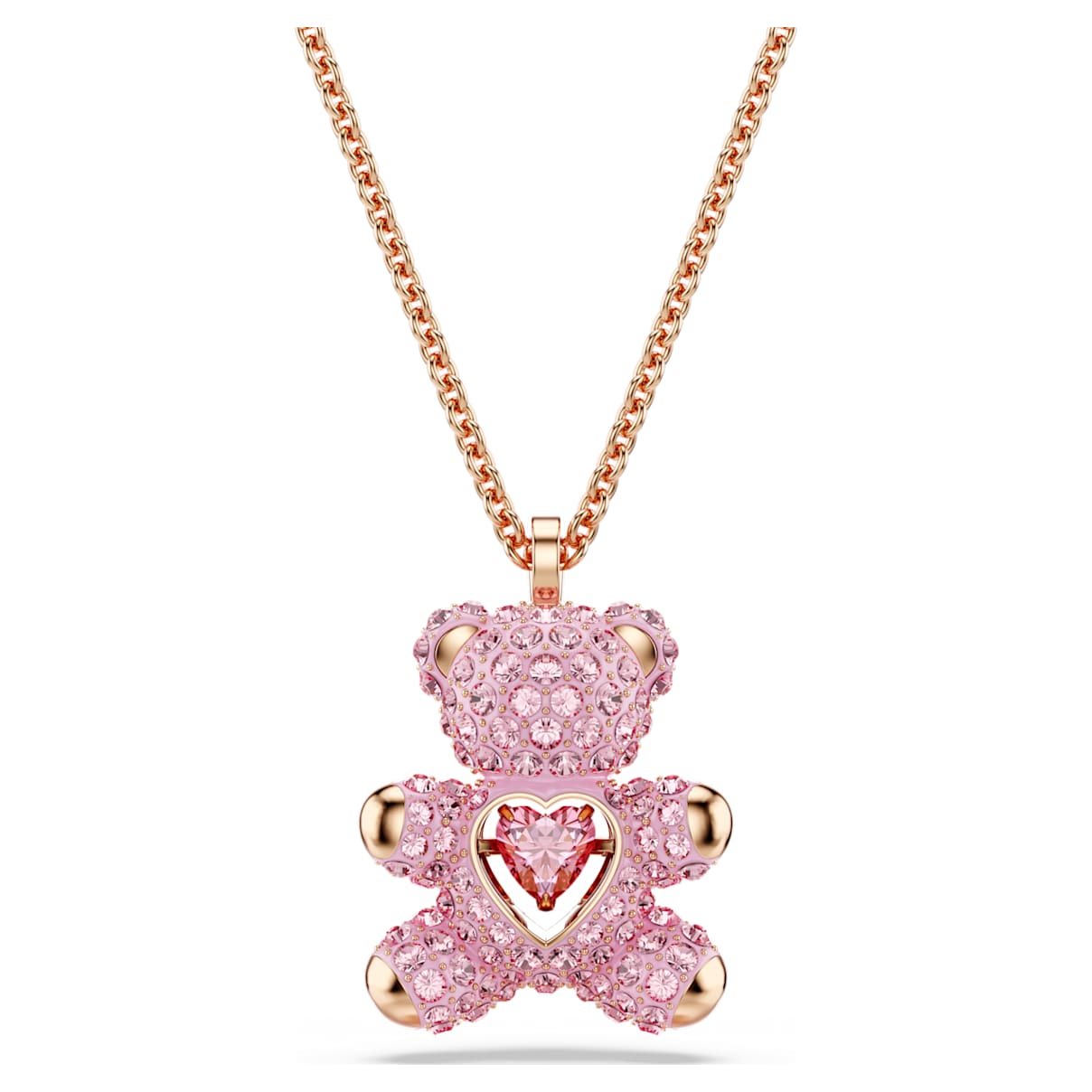 TEDDY PENDANT BEAR PINK ROSE GOLD TONE PLATED