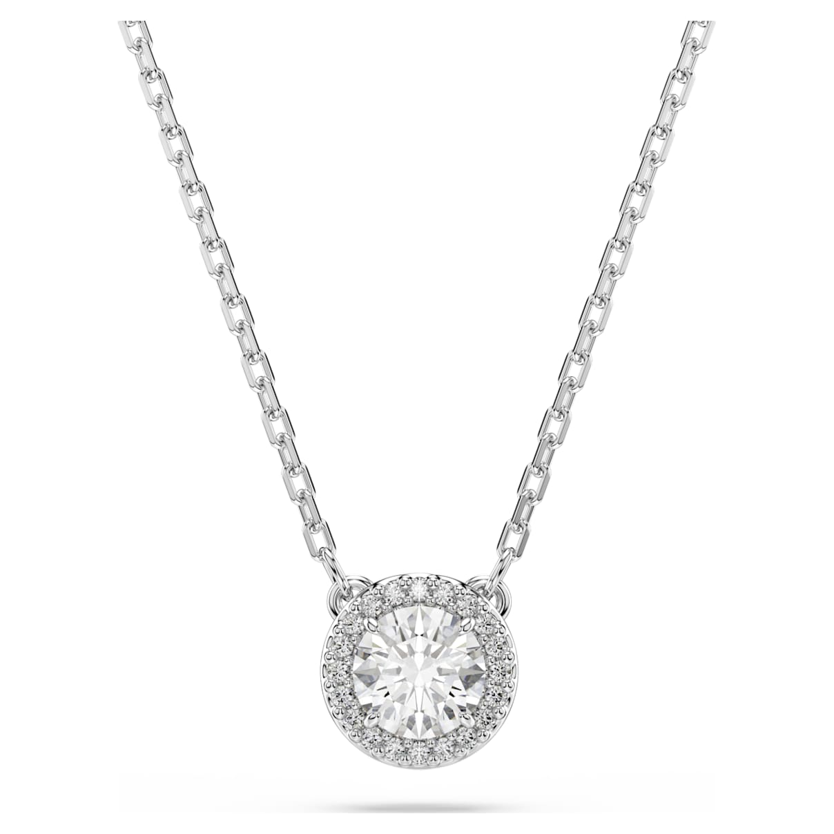 UNA ANGELIC PENDANT ROUND CUT PAVE WHITE RHODIUM PLATED