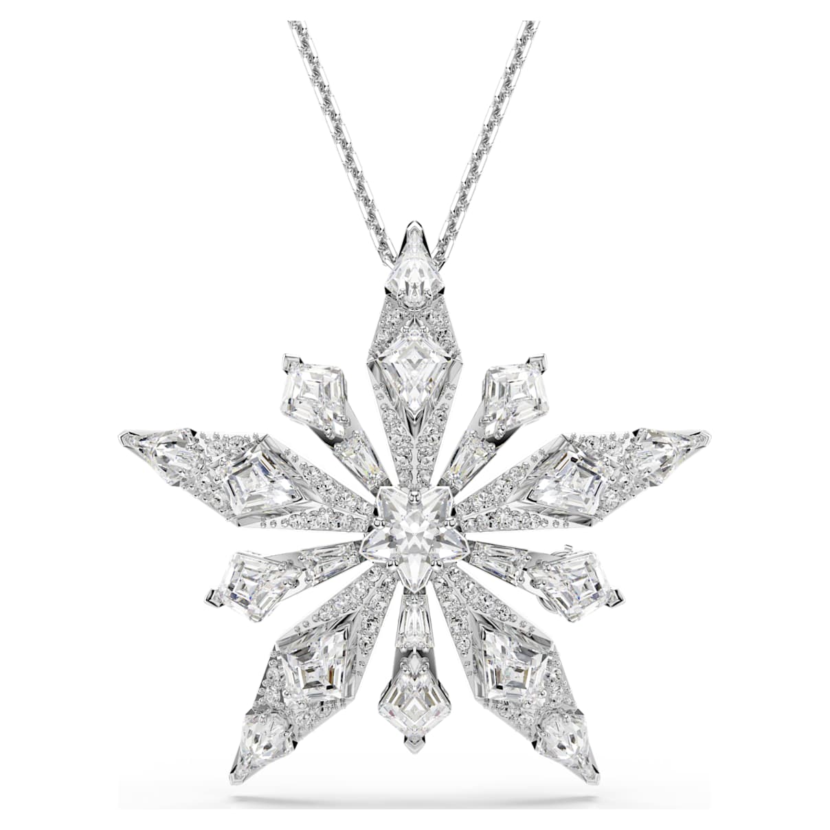 IDYLLIA PENDANT AND BROOCH STAR WHITE RHODIUM PLATED